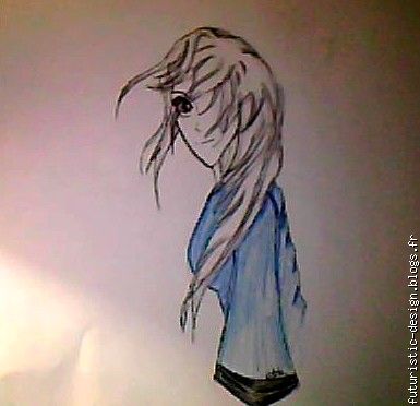 Une fille, les cheveux au vent, aucun modèle spécifique...